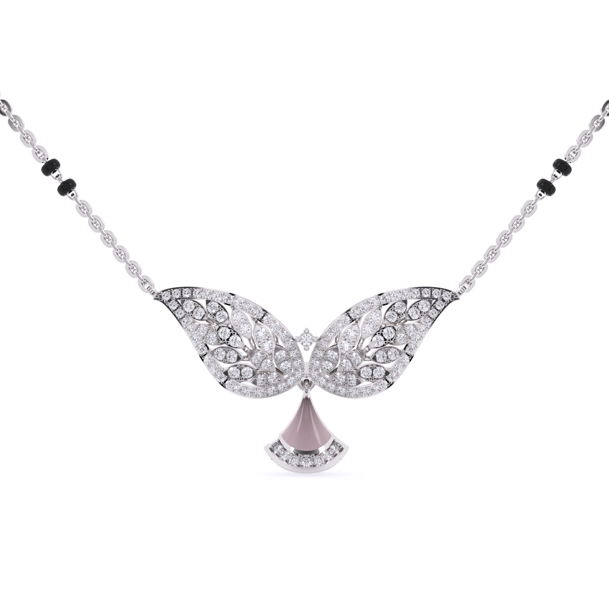 Stylish Leaf Round Lab Grown Mangalsutra